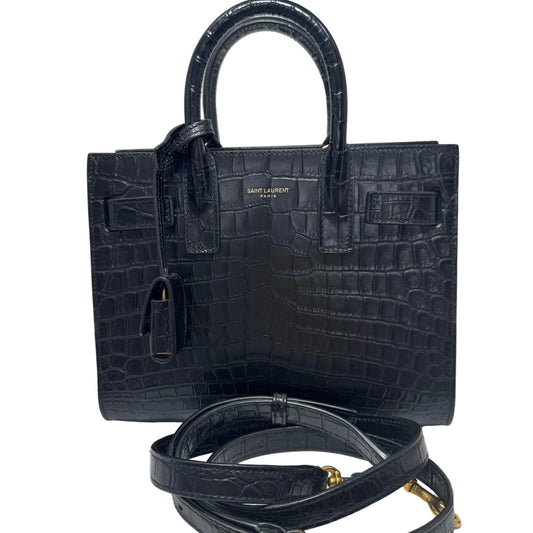 Pre-Owned Saint Laurent Sac de Jour Nano Shoulder Bag Croc Embossed Leather YSL.B.1009