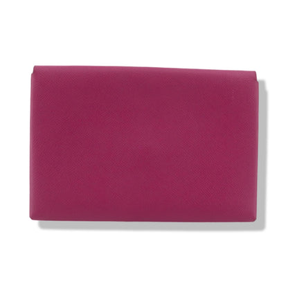 Pre-Owned Hermès Calvi GM Epsom Leather Clutch Bag (Rose Purple and Blue)