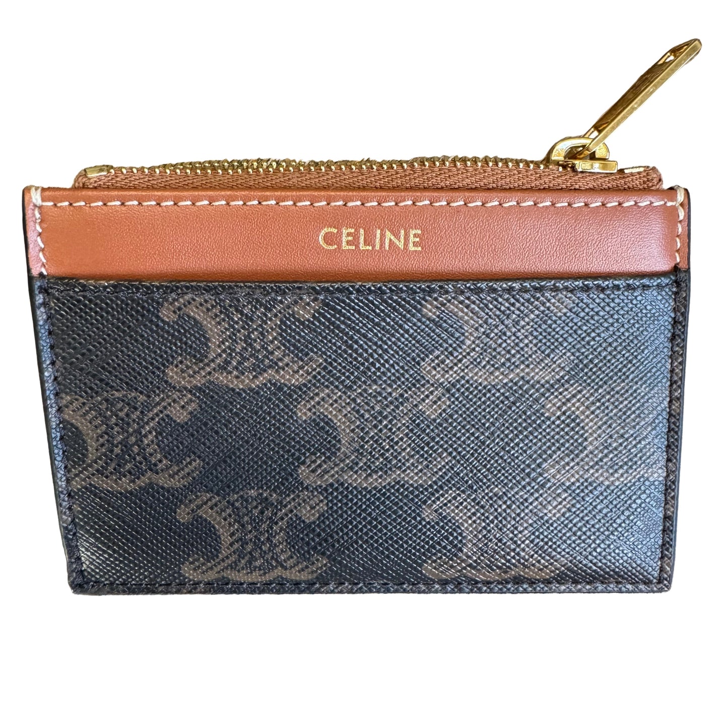 Pre-Owned Celine Triomphe Compact Wallet with Coin Triomphe Canvas CEL.S.1003