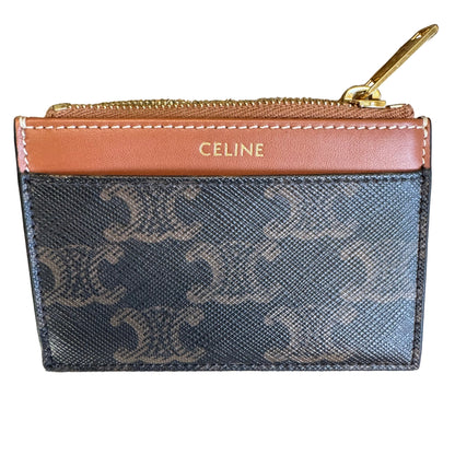 Pre-Owned Celine Triomphe Compact Wallet with Coin Triomphe Canvas CEL.S.1003