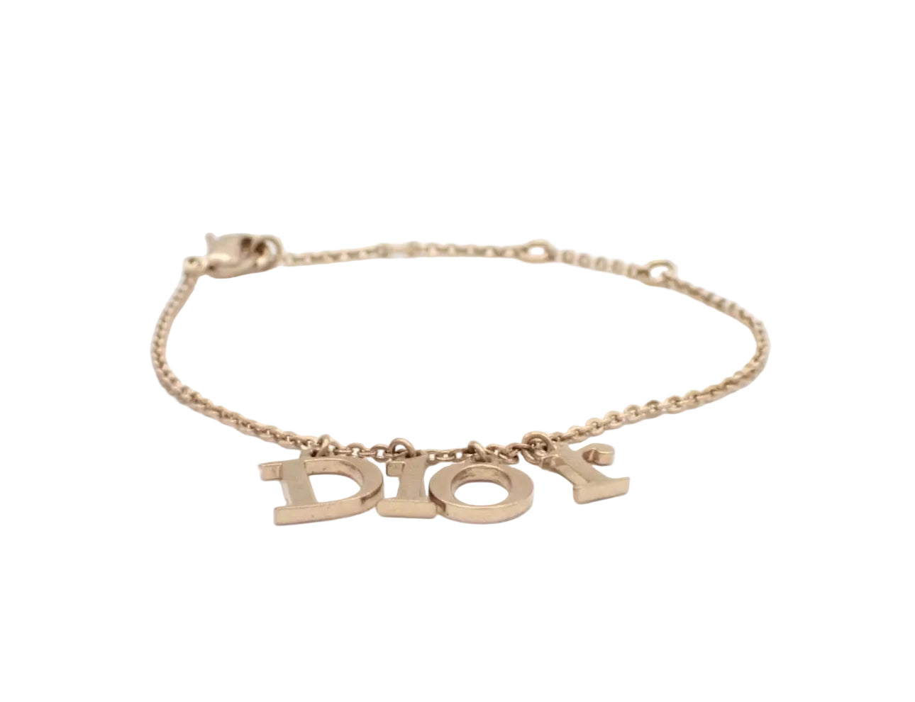 Pre-Owned Christian Dior CD Gold Plated Swing Charm Bracelet Necklace DIO.J.1007