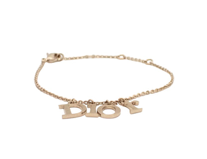Pre-Owned Christian Dior CD Gold Plated Swing Charm Bracelet Necklace DIO.J.1007