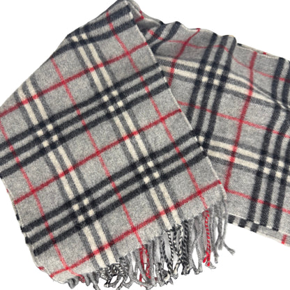 Pre-Owned Burberry Wool Classic Check Scarf Gray BUR.A.1004