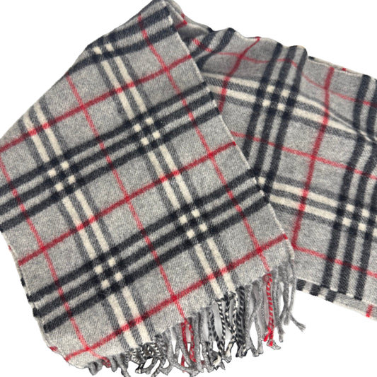 Pre-Owned Burberry Wool Classic Check Scarf Gray BUR.A.1004