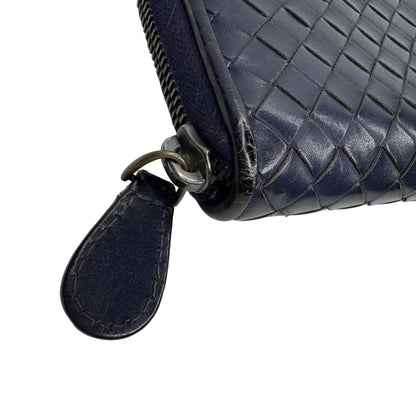 Pre-Owned Bottega Veneta Intrecciato Zippy Wallet (Navy) BOT.S.1004