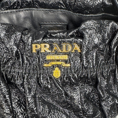 Pre-Owned Prada Gaufre Large Gathered Patent Leather Tote Bag PRA.B.1013