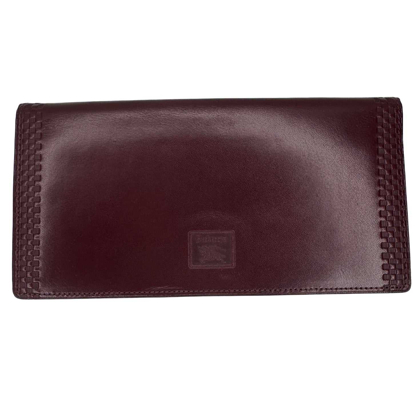 Pre-Owned Burberry Long Bifold Leather Wallet (Burgundy) BUR.S.1007