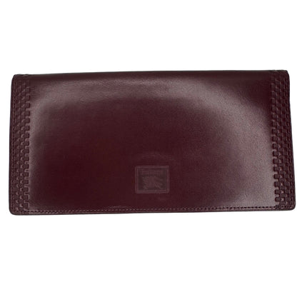 Pre-Owned Burberry Long Bifold Leather Wallet (Burgundy) BUR.S.1007