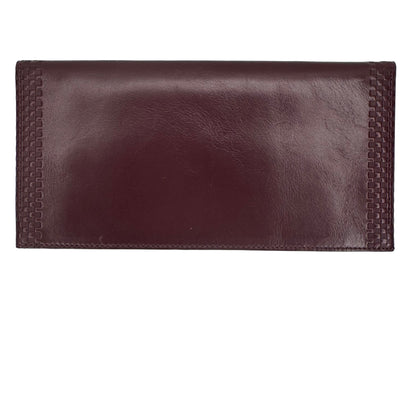 Pre-Owned Burberry Long Bifold Leather Wallet (Burgundy) BUR.S.1007