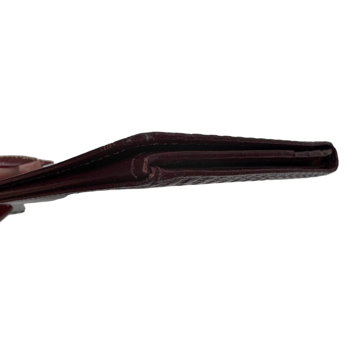 Pre-Owned Burberry Long Bifold Leather Wallet (Burgundy) BUR.S.1007