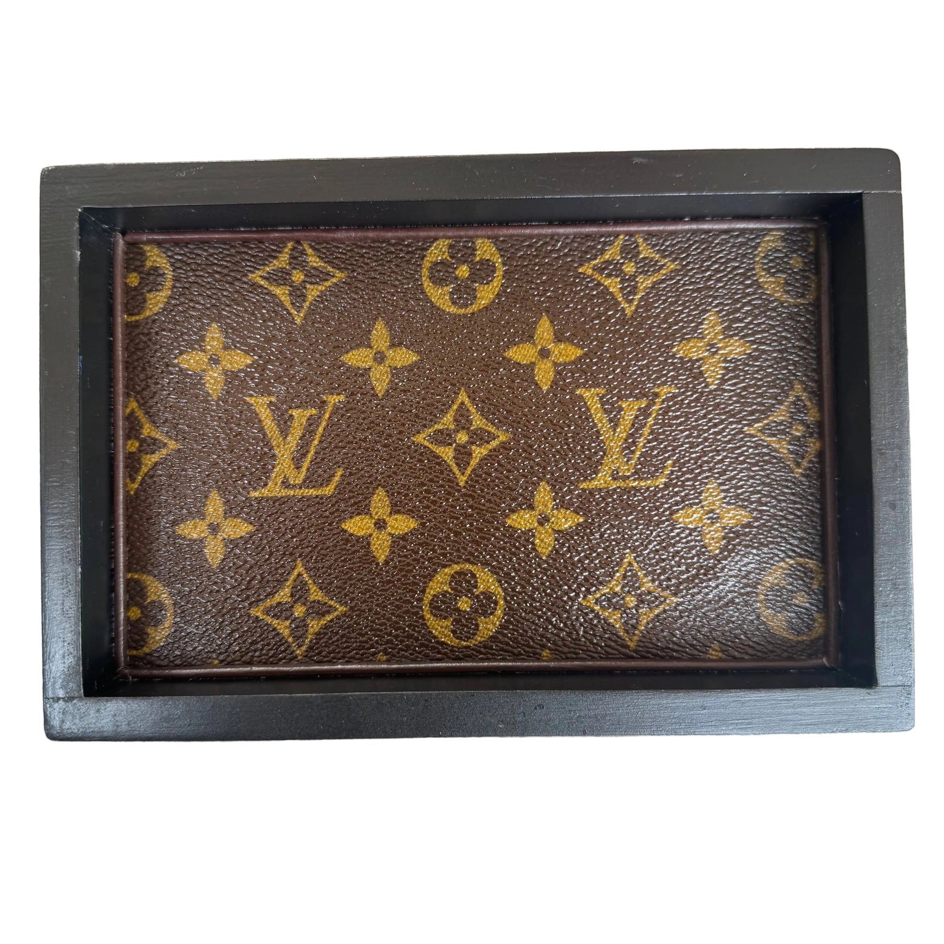 Black 5"x7" Tray with Leather Edge