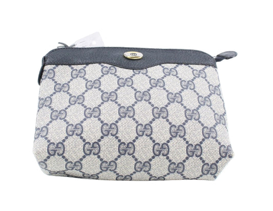 Pre-Owned Gucci Vintage GG Supreme Small Coated Canvas Clutch (Blue) GUC.B.1036