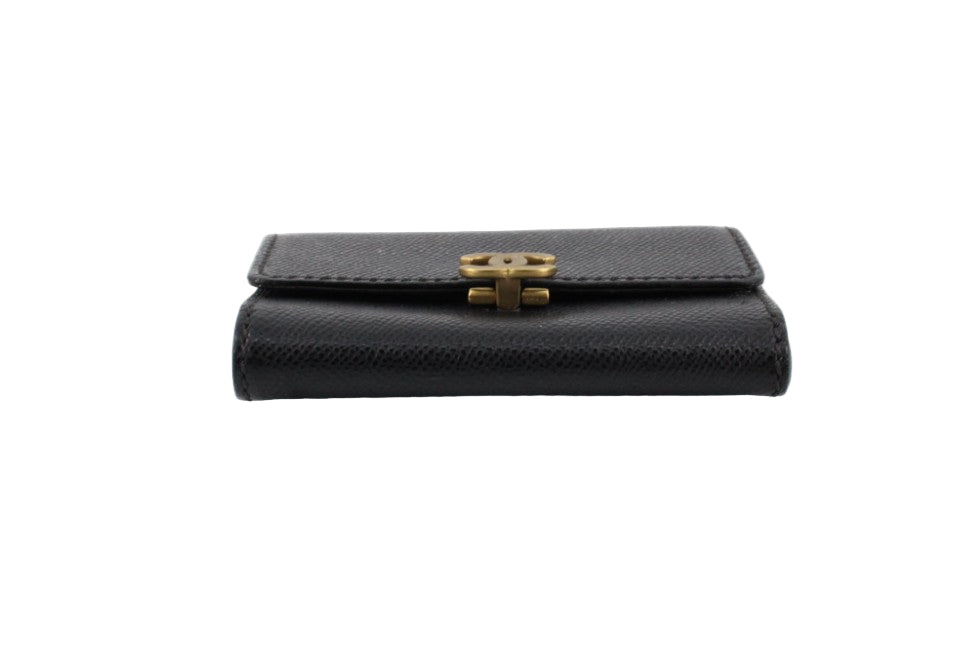 Pre-Owned Chanel Trifold Coco Mark Medium Wallet Caviar Leather (Black) CHA.S.1011