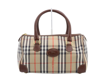 Pre-Owned Burberry Boston Haymark Check Canvas Top Handle BUR.B.1021