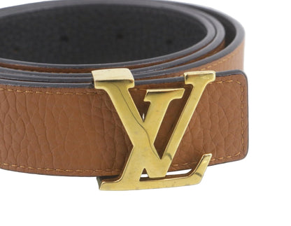 Pre-Owned Louis Vuitton Santour Tan & Black Reversable Belt 30mm LOU.A.1012