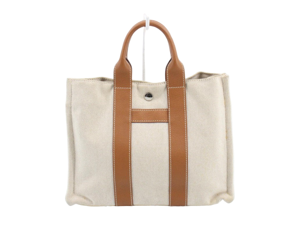Pre-Owned Hermes Sacquaine PM Toile H Tote Beige