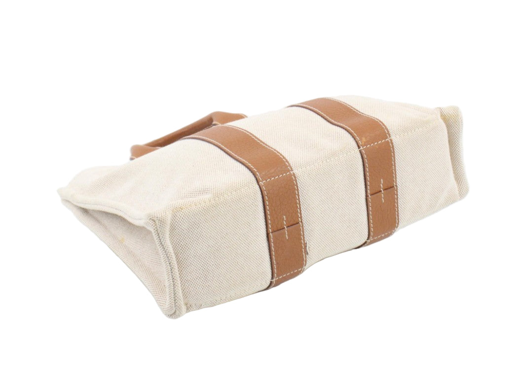 Pre-Owned Hermes Sacquaine PM Toile H Tote Beige