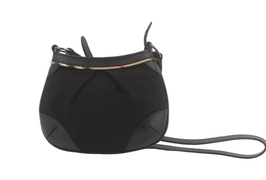 Pre-Owned Burberry Black Canvas Nova Check & Leather Trim Crossbody BUR.B.1023