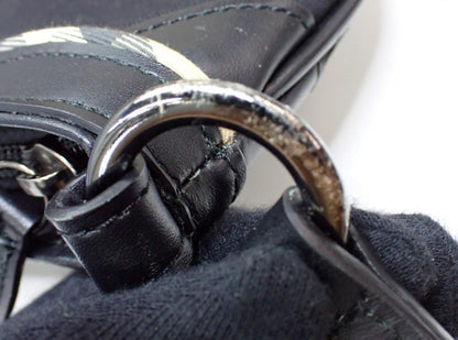 Pre-Owned Burberry Black Canvas Nova Check & Leather Trim Crossbody BUR.B.1023