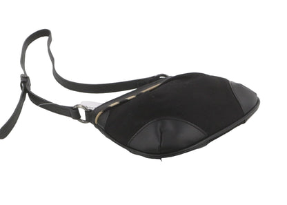 Pre-Owned Burberry Black Canvas Nova Check & Leather Trim Crossbody BUR.B.1023