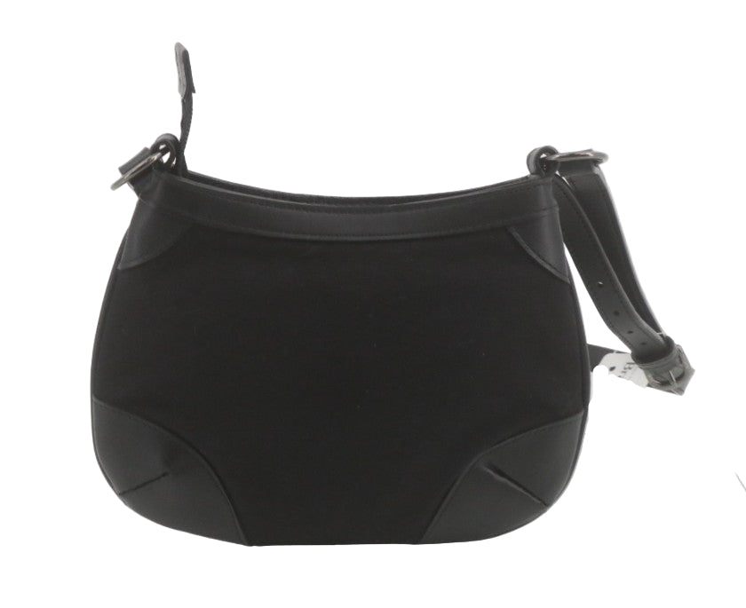 Pre-Owned Burberry Black Canvas Nova Check & Leather Trim Crossbody BUR.B.1023