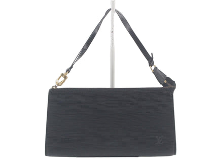 Pre-Owned Louis Vuitton Pochette Accessories Epi Leather Shoulder Bag (Black) LOU.B.1097