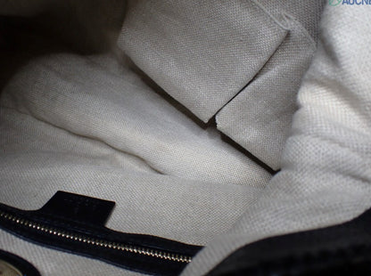 Pre-Owned Gucci Leather Marrakech Woven Shoulder Bag (Black) GUC.B.1040