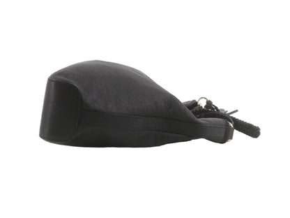 Pre-Owned Gucci Leather Marrakech Woven Shoulder Bag (Black) GUC.B.1040