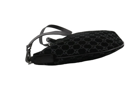Pre-Owned Gucci Vintage Suede GG Shoulder Bag (Black) GUC.B.1041
