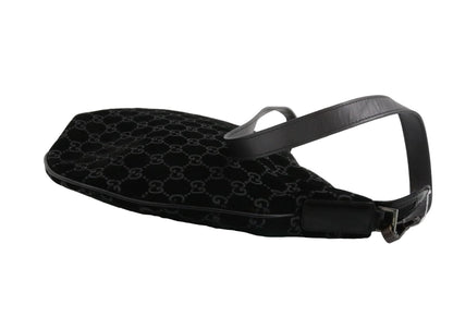 Pre-Owned Gucci Vintage Suede GG Shoulder Bag (Black) GUC.B.1041