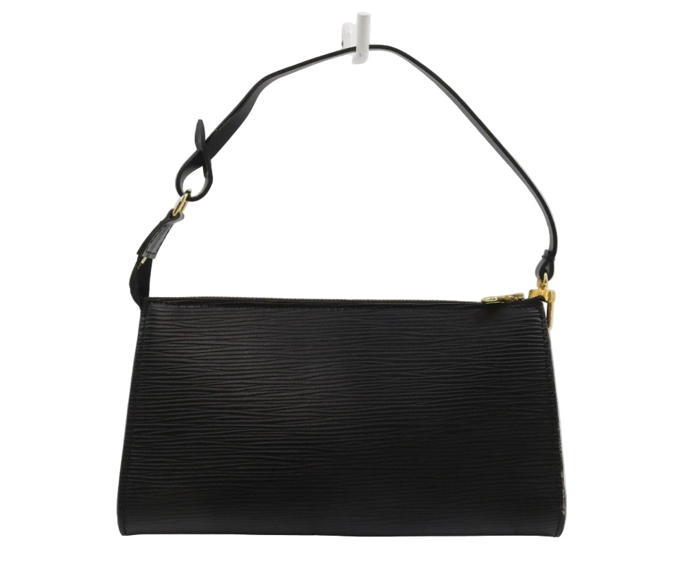 Pre-Owned Louis Vuitton Pochette Accessories Epi Leather Shoulder Bag (Black) LOU.B.1109