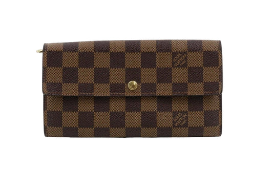 Pre-Owned Louis Vuitton Sarah Damier Ebene Long Wallet (Old Model) LOU.S.1171