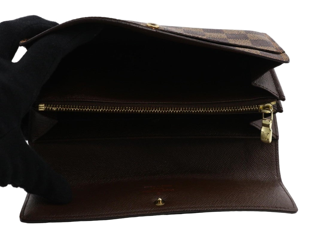 Pre-Owned Louis Vuitton Sarah Damier Ebene Long Wallet (Old Model) LOU.S.1171