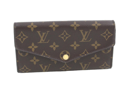 Pre-Owned Louis Vuitton Sarah Monogram Classic Red Interior Long Wallet LOU.S.1173
