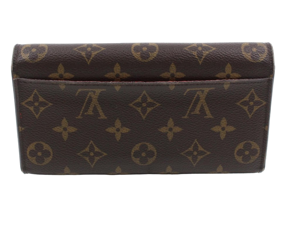 Pre-Owned Louis Vuitton Sarah Monogram Classic Red Interior Long Wallet LOU.S.1173