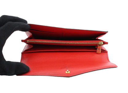 Pre-Owned Louis Vuitton Sarah Monogram Classic Red Interior Long Wallet LOU.S.1173