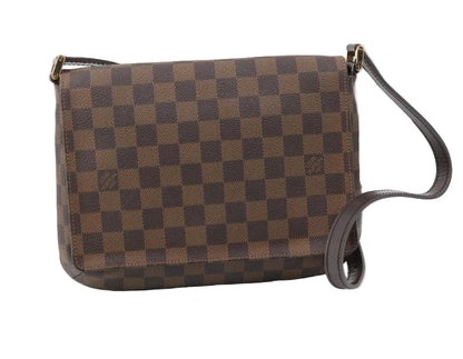 Pre-Owned Louis Vuitton Musette Tango Short Strap Damier Ebene Canvas Shoulder Bag LOU.B.1115
