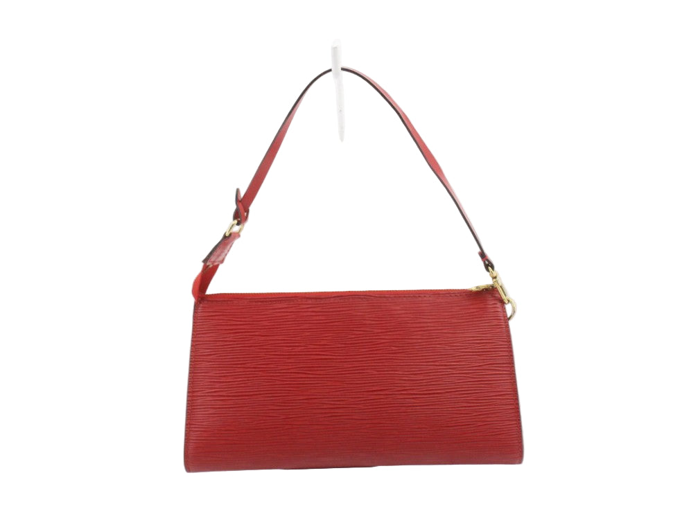 Pre-Owned Louis Vuitton Pochette Accessories Epi Leather Shoulder Bag (Castilian Red) LOU.B.1118