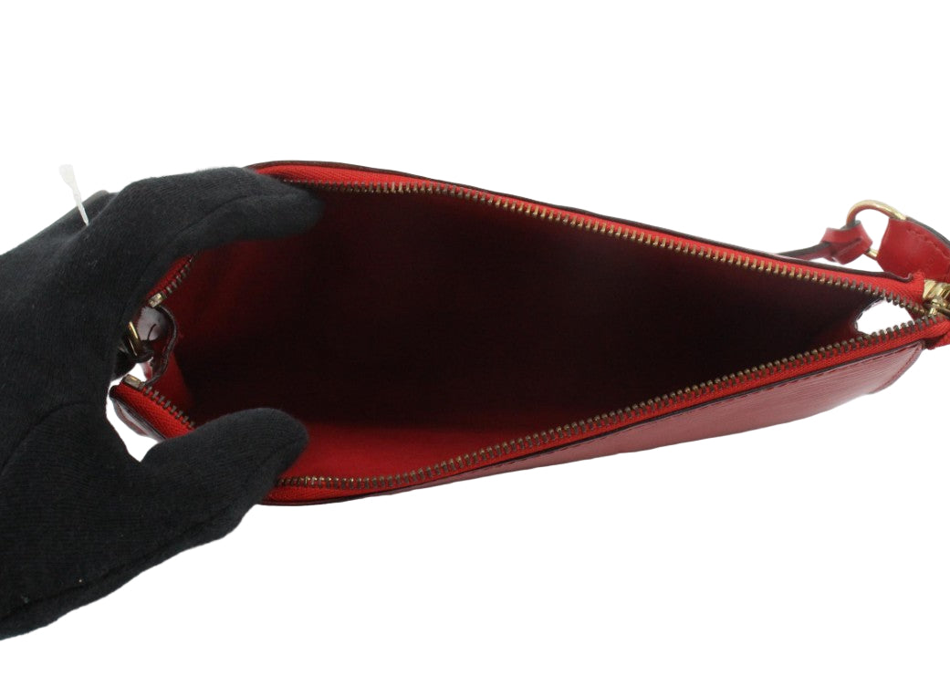 Pre-Owned Louis Vuitton Pochette Accessories Epi Leather Shoulder Bag (Castilian Red) LOU.B.1118