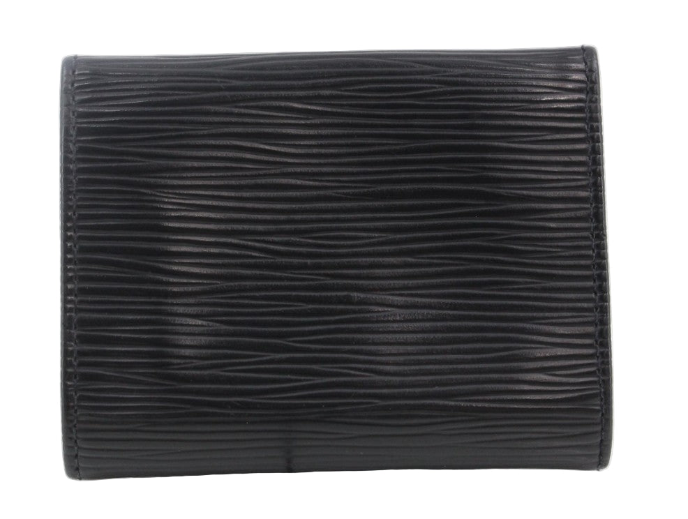 Pre-Owned Louis Vuitton Porte Monnaie Epi Leather Wallet (Black) LOU.S.1183