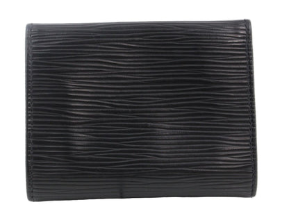 Pre-Owned Louis Vuitton Porte Monnaie Epi Leather Wallet (Black) LOU.S.1183