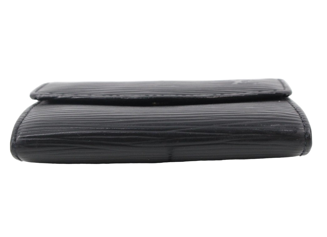 Pre-Owned Louis Vuitton Porte Monnaie Epi Leather Wallet (Black) LOU.S.1183