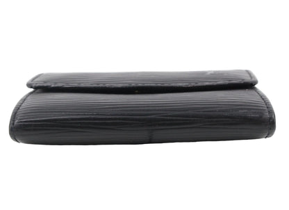 Pre-Owned Louis Vuitton Porte Monnaie Epi Leather Wallet (Black) LOU.S.1183