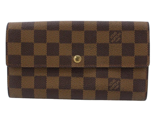 Pre-Owned Louis Vuitton Sarah Damier Ebene Long Wallet (Old Model) LOU.S.1185