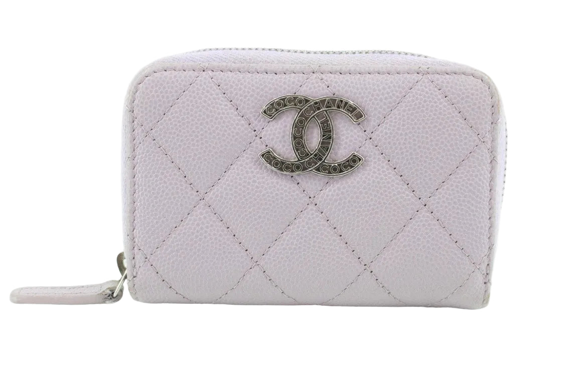 Pre-Owned Chanel Card Wallet Caviar Leather (Lavender) CHA.S.1017