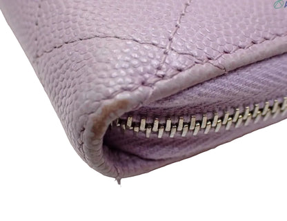 Pre-Owned Chanel Card Wallet Caviar Leather (Lavender) CHA.S.1017