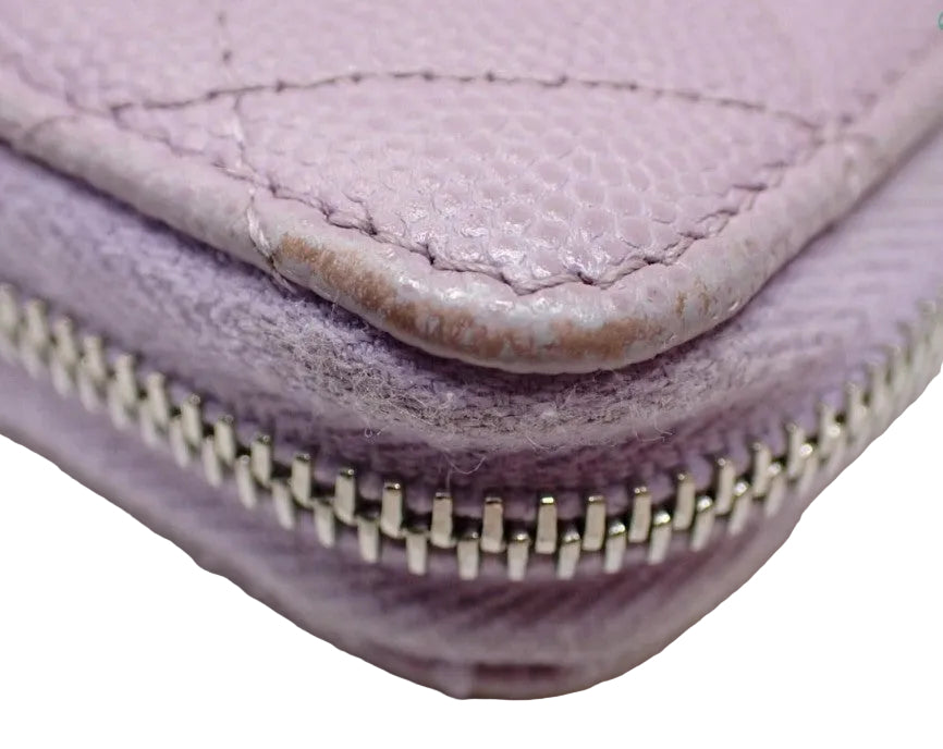 Pre-Owned Chanel Card Wallet Caviar Leather (Lavender) CHA.S.1017