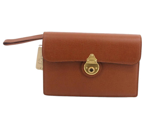 Pre-Owned Burberry Vintage Leather Clutch (Brown) BUR.B.1030
