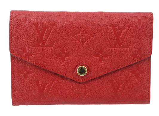 Pre-Owned Louis Vuitton Curieuse Empreinte Leather Wallet (Red) LOU.S.1195