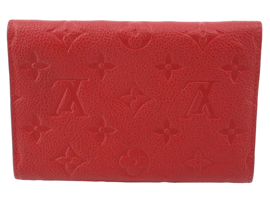 Pre-Owned Louis Vuitton Curieuse Empreinte Leather Wallet (Red) LOU.S.1195